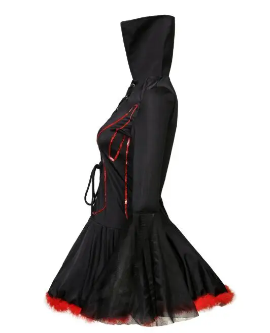 Маскарадный костюм на Хеллоуин Платье для женщин черный вампира Фэнтези платье