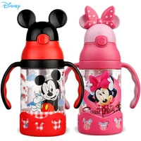 Disney Kids Cup Cartoon Mickey Mouse Childrens Plastic Cup Straw Cup Students Drinking Water Kid Bottle Leak Proof New
