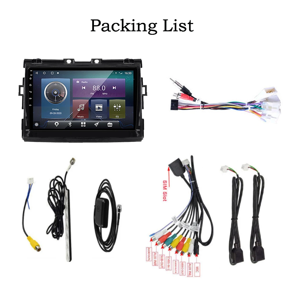 liqiao car multimedia player for toyota estima previa tarago canarado 2006 2019 wifi 6128gb auto parts gps stereo navigation bt free global shipping