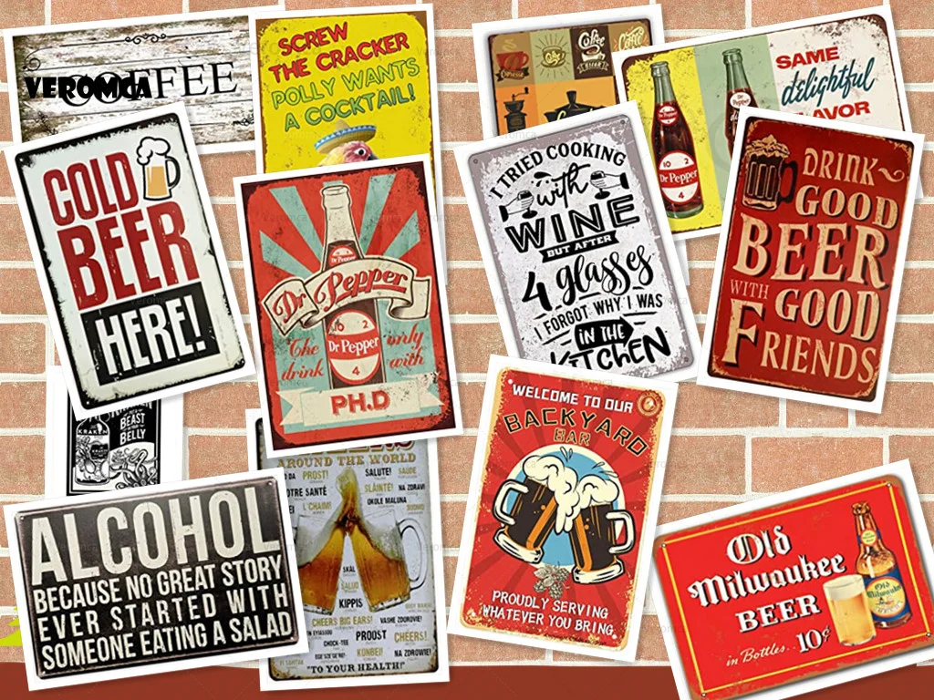 Жестяной ВИНТАЖНЫЙ ПЛАКАТ с логотипом пива металлическая пластина для