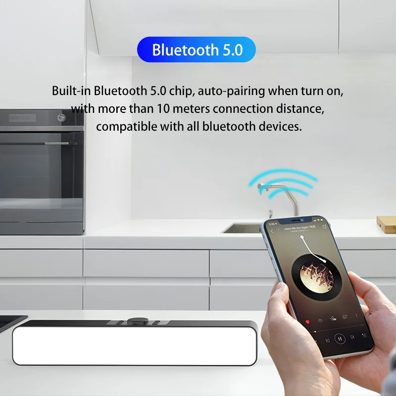 home theater surround sound music Wireless bluetooth speaker player for PC TV computer LED bar alarm clock AUX | Электроника