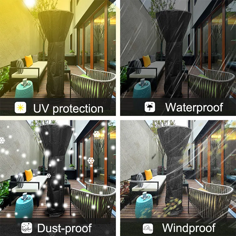 

210D Gas Pyramid Patio Heater Cover Waterproof Garden Furniture Protector Waterproof Cover Garden Furniture Outdoor
