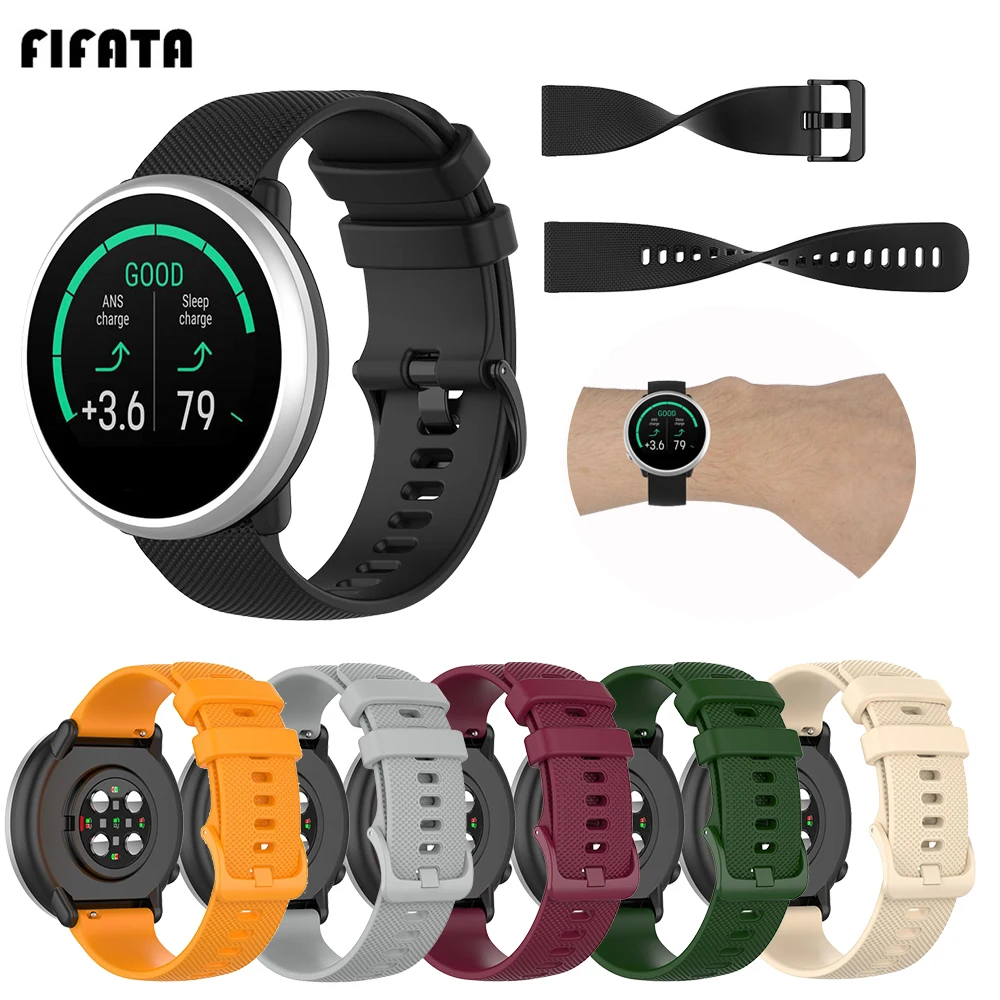 Спортивный силиконовый ремешок для часов FIFATA 20 мм браслет смарт Polar Ignite For Garmin