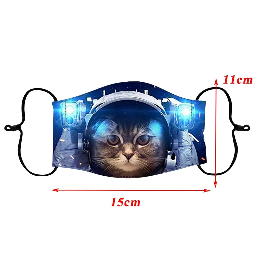

5Pcs Funny Cat Child Fashion Breathable Reusable Washable Masks Face Unisex Dust-proof kids Mouth Cover Mask
