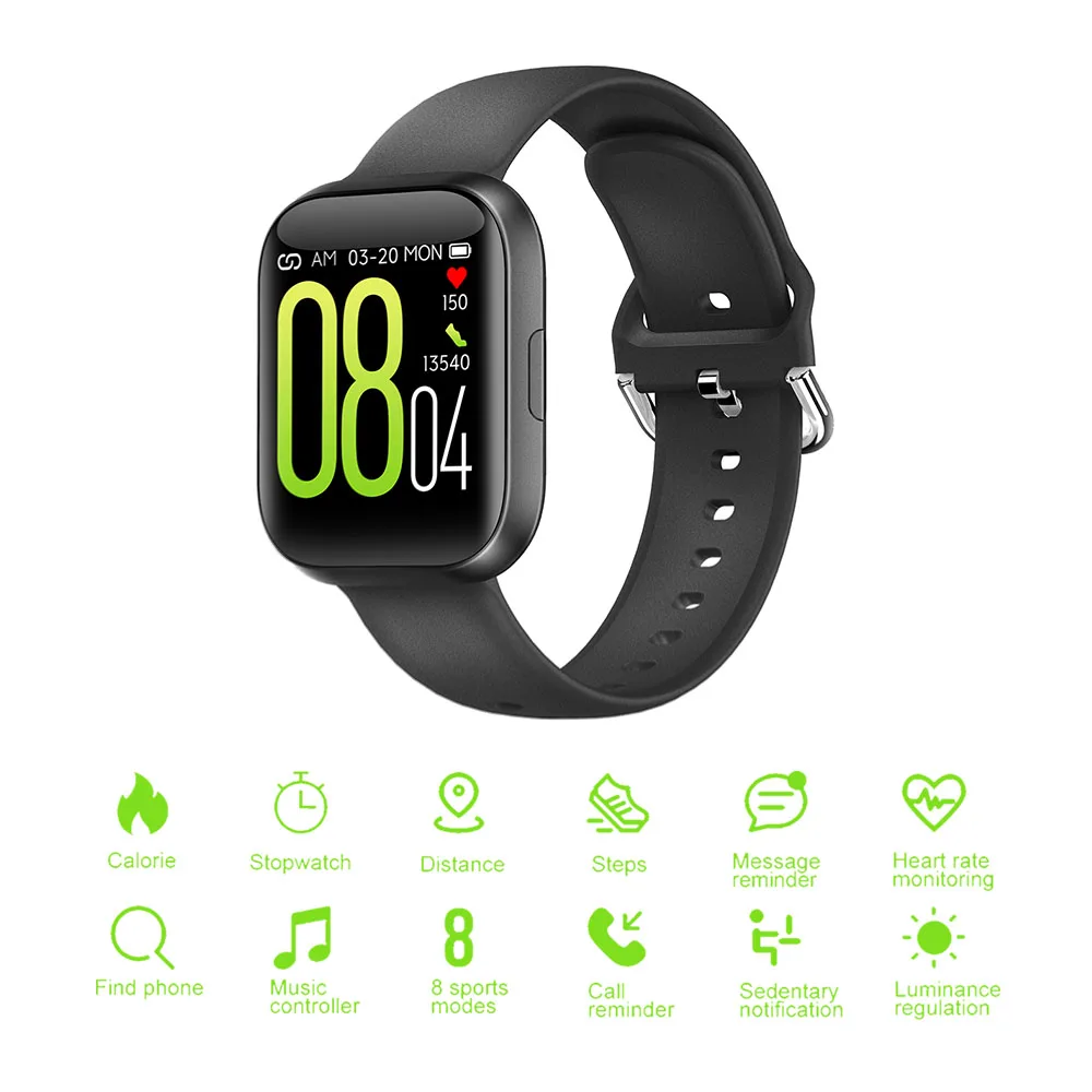 

Smart Watch Men Women 1.65 Inch Fitness Tracker Sports Watch Full Touch Screen IP68 Waterproof Blood Pressure Heart Rate Monitor