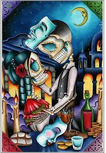 Маскарадный череп Мексиканская Татуировка Арт Деко домашняя стена | Дом и сад