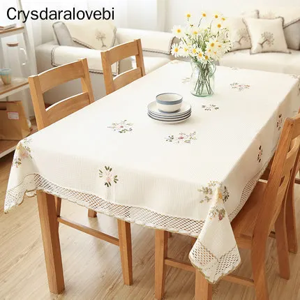 Европейская скатерть с цветами белая кружевная хлопковая льняная Пылезащитная