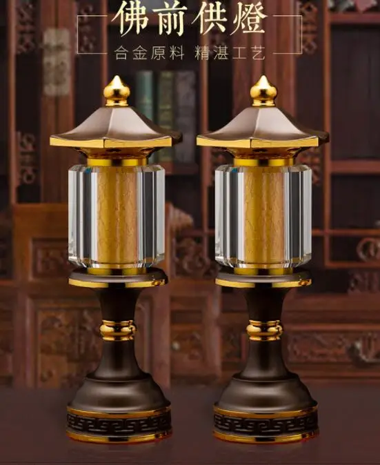 Escultura de luz de Buda Cai Shen, herramienta de adoraci&oacute;n budista de alto grado, suministro de Budismo de 2P, tienda en casa, D527, un par-2