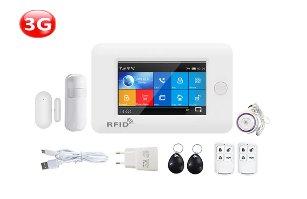 PGST 3g IOS Android wifi беспроводной дом домашние охранные сигнализации система управления приложением комплект с Alexa Fuction охранная сигнализация для дома