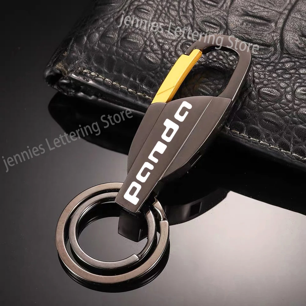 

For Fiat panda Car trinket Car accessories Key Keyring Metal Car Leather Key Ring Keychain For Fiat panda