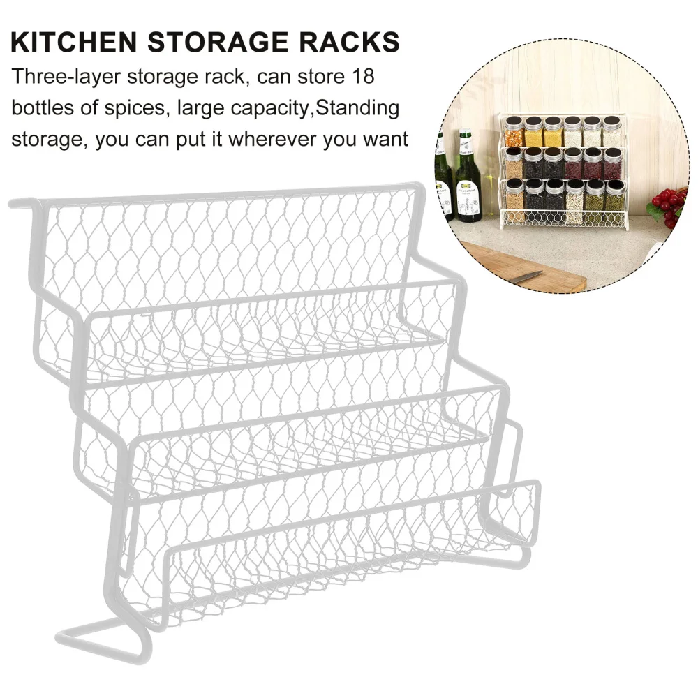 

1pc 3 Layer Storage Rack Kitchen Durable Storage Shelf Seasoning Box Organizer