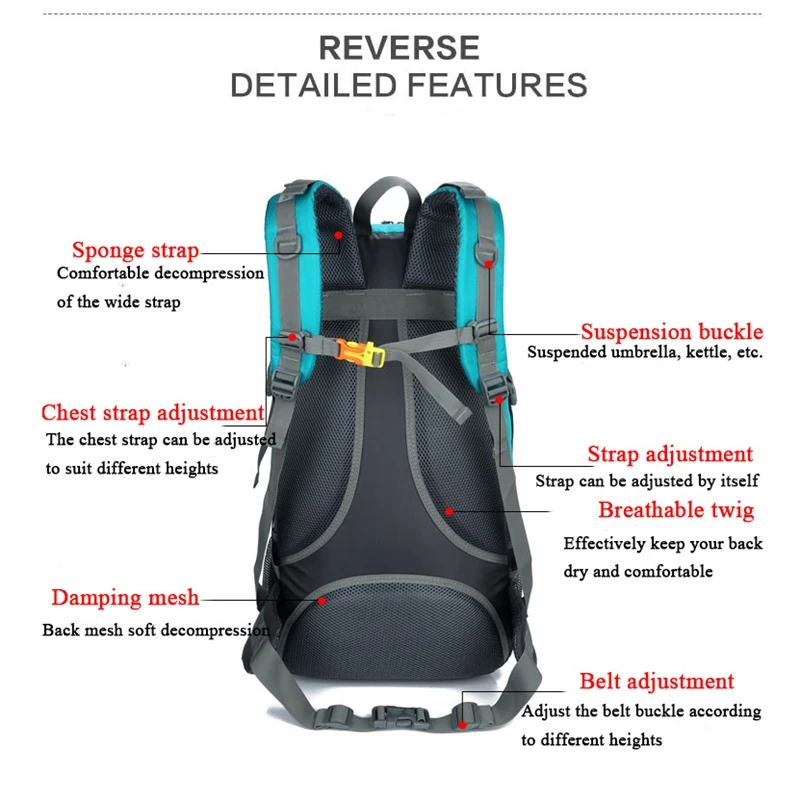 Туристический водонепроницаемый нейлоновый рюкзак вместительный ранец для