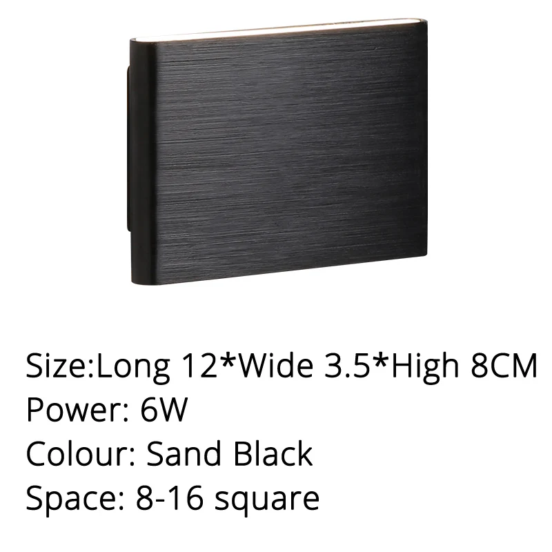 12X3.5X8CM 6W Современный настенный светильник для гостиной, телевизора, шкафа, коридора, прохода, светодиодные прикроватные лампы для спальни - Цвет абажура: 12X3.5X8CM 6W