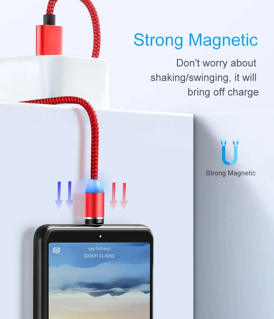 Магнитный кабель зарядный usb-кабель магнитный кабель Elough для зарядного устройства iPhone кабель Micro USB type C