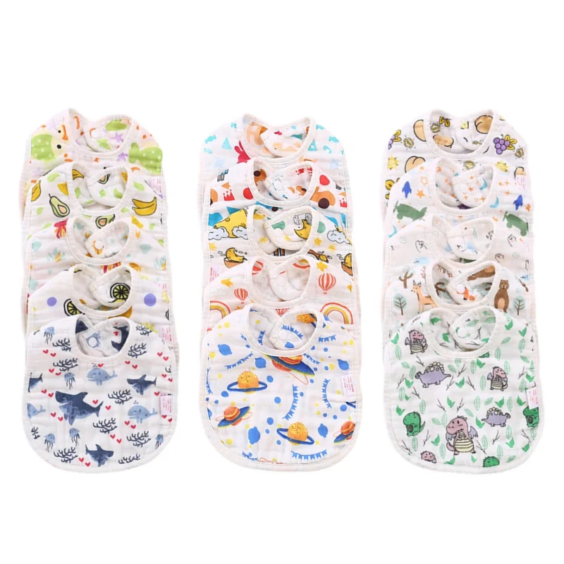 

6 Layers Gauze Muslin Baby Bibs Baby Kids Bandana Feeding Burp Cloth Soft Newborn Infant Saliva Towel Baby Girl Boy Accessories