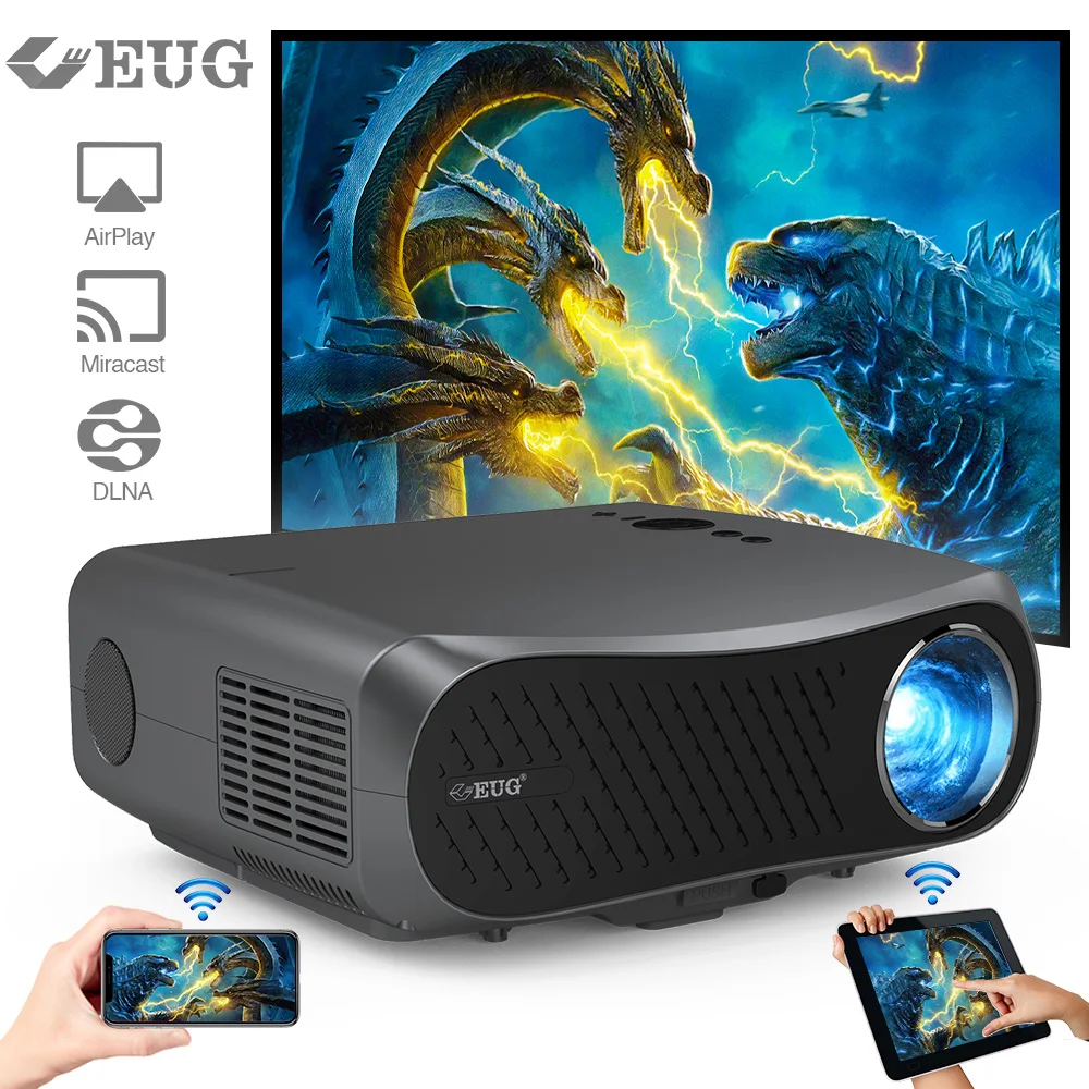 Домашний проектор 7200 люменов беспроводной Airplay Beamer Видео Led 900DAB Бесплатная
