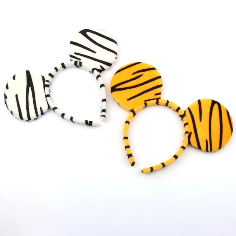 

Cartoon Plush Headband Animal Pattern Tiger Ears Hairband Fluffy Hair Hoop Halloween Christmas Props Theme Costume