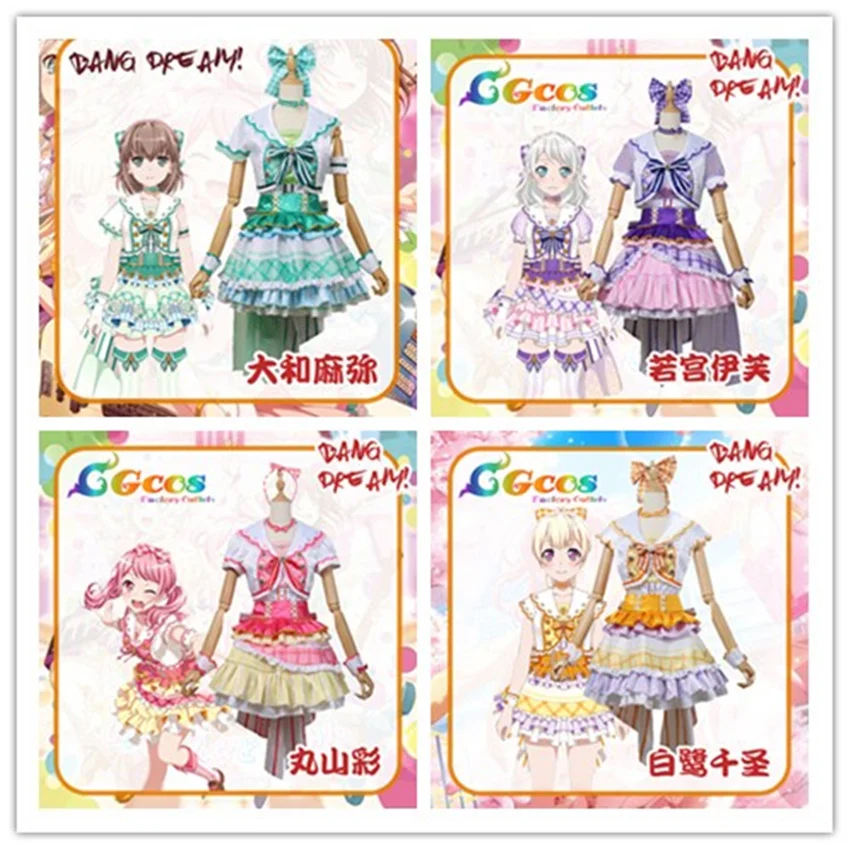 BanG Dream! Костюм для косплея Yamato Maya Wakamiya Eve Maruyama Aya Shirasagi Chisato