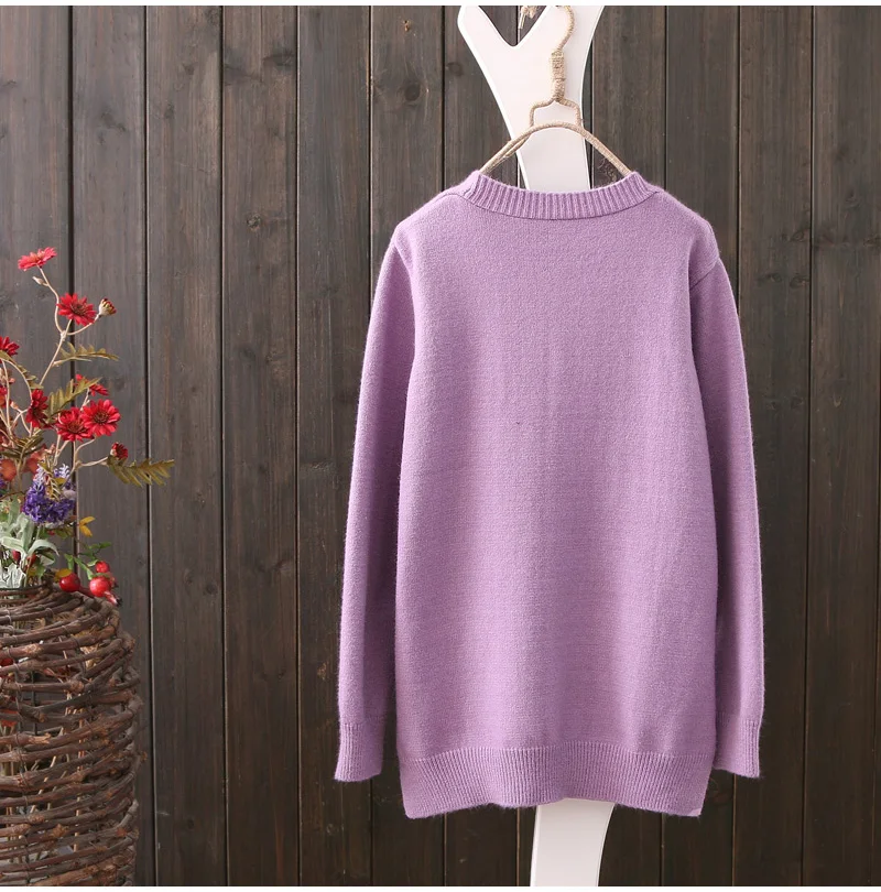 Женский Повседневный трикотажный кардиган свободный эластичный свитер с