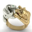 Мужское кольцо в стиле стимпанк, Винтажное кольцо золотистого цвета в богемном стиле, с тигром, байкером, Хороший Подарок на годовщину