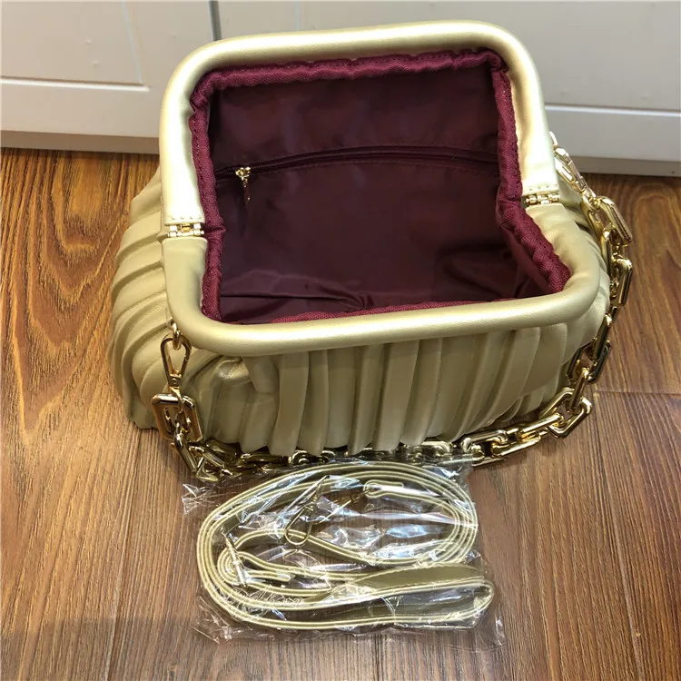 

Women Shoulder Bag Dumpling Clip Purse Bag Pleated Cloud Underarm Clutch Ruched Pouch Tote Handbag