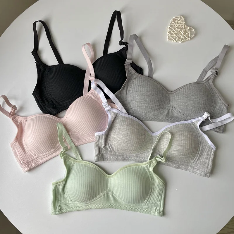 Стильный цветной Бюстгальтер для девушек и студентов нижнее белье без косточек с