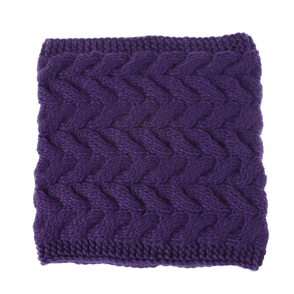 Purple scarf Зимняя женская вязаная шапка с шарфом, осенняя зимняя шапка для девочек, комплект, модная женская вязаная шапка, Балаклава, шапка из двух предметов WH106D - Цвет: Purple scarf