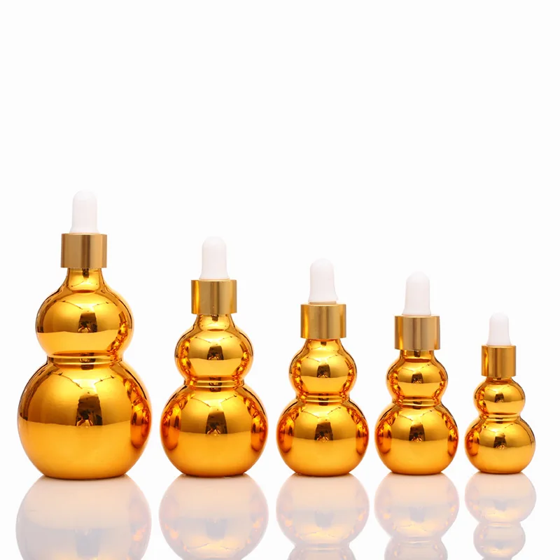 

10ML-100ML Gold Glass Dropper Bottle Essential Oil Display Vials Small Serum Perfume Refillable Bottle