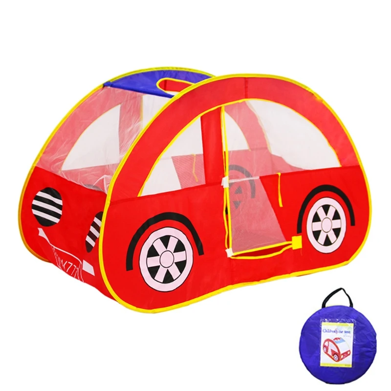 

New 130cm/51in Baby Tent Cartoon Car Game Tent Folding Bedroom Tent Easy Pop-up Indoor Interactive Play House for Baby Boys