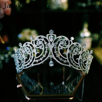 janevini 2020 luxury 3a zirconia crystal bridal crowns and tiaras princess headband rhinestone bling wedding jewelry accessories