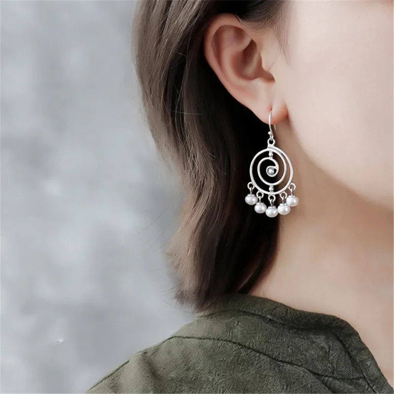 

V.YA 925 Sterling Silver Long Earrings Women Drop Earrings Dangles Natural Pearl Jewelry Valentine's Day Mother's Day Gift