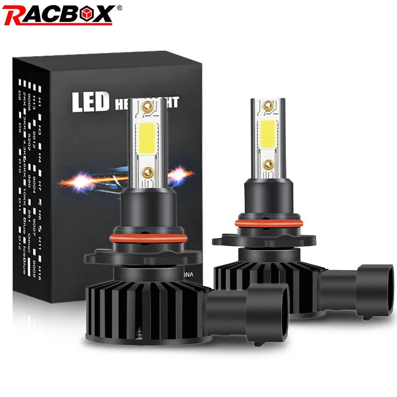 Racbox 2X светодиодных автомобильных фар 72 Вт H1 H11 H3 H7 H8 H27 880 881 9005 HB3 9006 HB4 мини лампочки