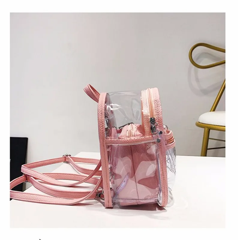 Women Transparent Jelly Small Backpacks Girls Mini Clear Backpack Fashion Letter Back Pack Teenage Girls Fashion Bookbag