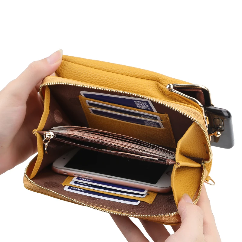 

Women's Wallet New High-Quality PU Female Mobile Phone Bag 8 Color Oblique Storage Wallet