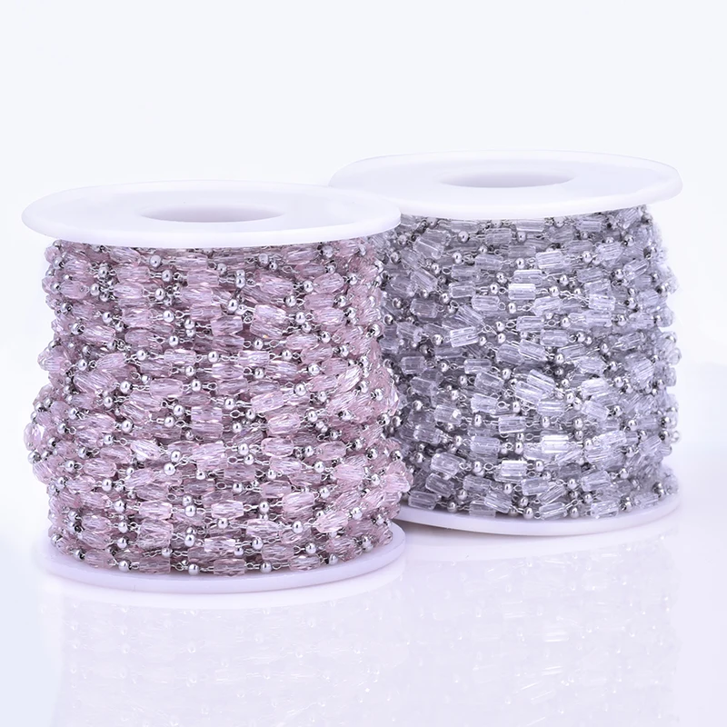 

Pink Stainless Steel Chain 2 meters Charms For Jewelry Making Bracelets Women Girl Chains Accessories Supplies Handmade Lanyards