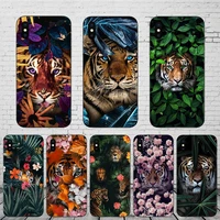 floral tiger cool design phone case for iphone hard mobile shell 13 12 mini 11 pro xs max funda 8 7plus 6 6s 5s 10 x xr se cover