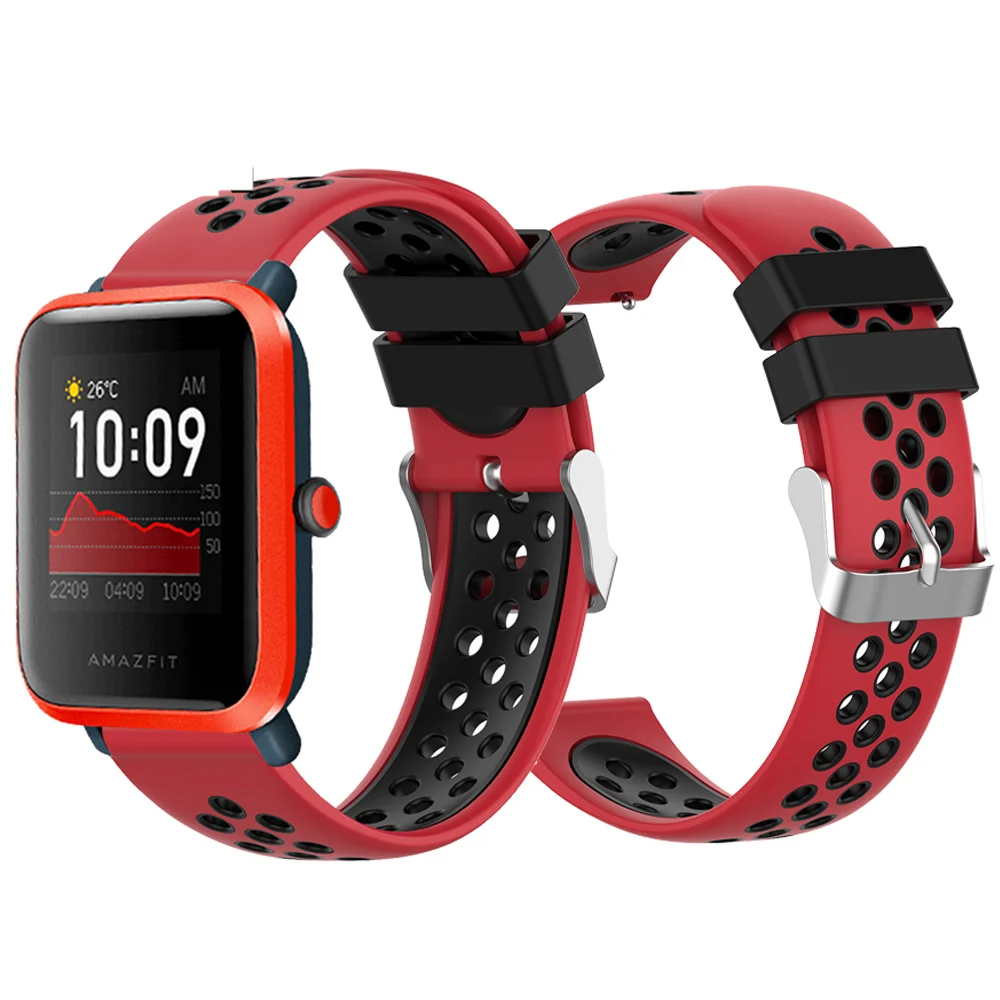 For Huami Amazfit bip S 20mm Sport Silicone Replacement Breathable Band Strap Bracelet for Amazfit GTS&GTR 42mm watchbands