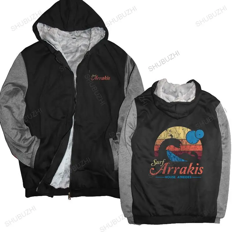 

Men streetwear hooded Retro Visit Arrakis warm coat Surf House Atreides coat Men Sci Fi Sandworm Fiction mens shubuzhi hoodies