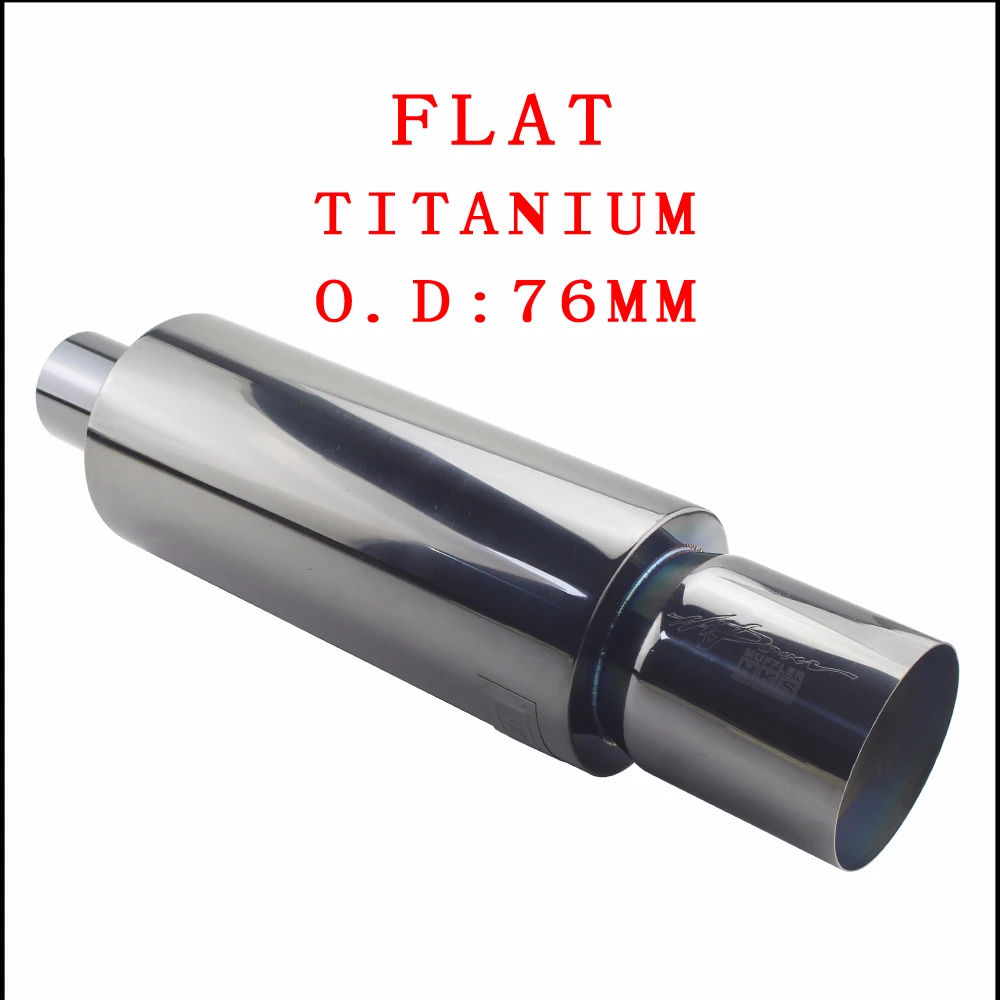 LEVEL TITANIUM 76MM Автомобильные глушители для выхлопной трубы, хвостовые Универсальные выхлопные системы из нержавеющей стали высокого качества, гоночные глушители 2," 3" до " уровень гофрирования - Цвет: LEVEL TITANIUM 76MM