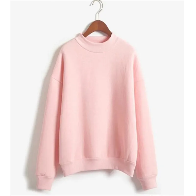 

Women Plus Velvet Pullover Autumn And Winter Korean Sweater Ladies College Style Long-sleeve Solid Color Loose Bottoming Tops
