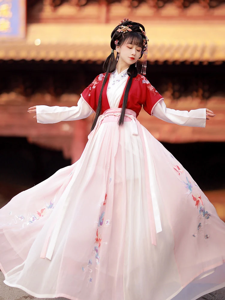 Women Hanfu Chinese Traditional Folk Costume Girl Han Dynasty Dance Wear Fairy Cosplay Clothes |
