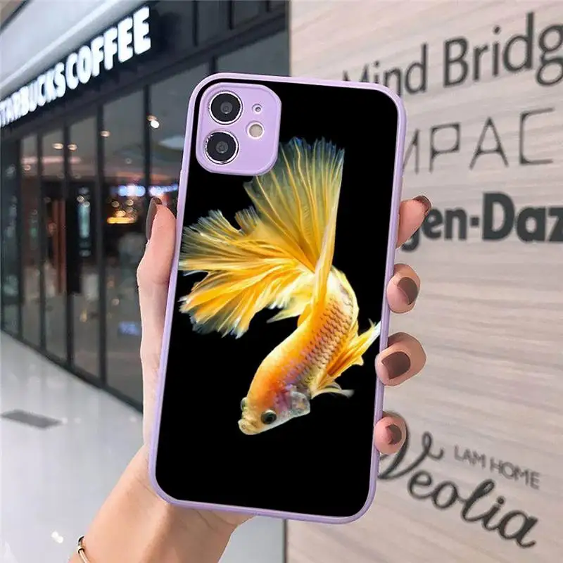 

fish art red fashion design Phone Cases Matte Transparent for iPhone 7 8 11 12 s mini pro X XS XR MAX Plus cover funda