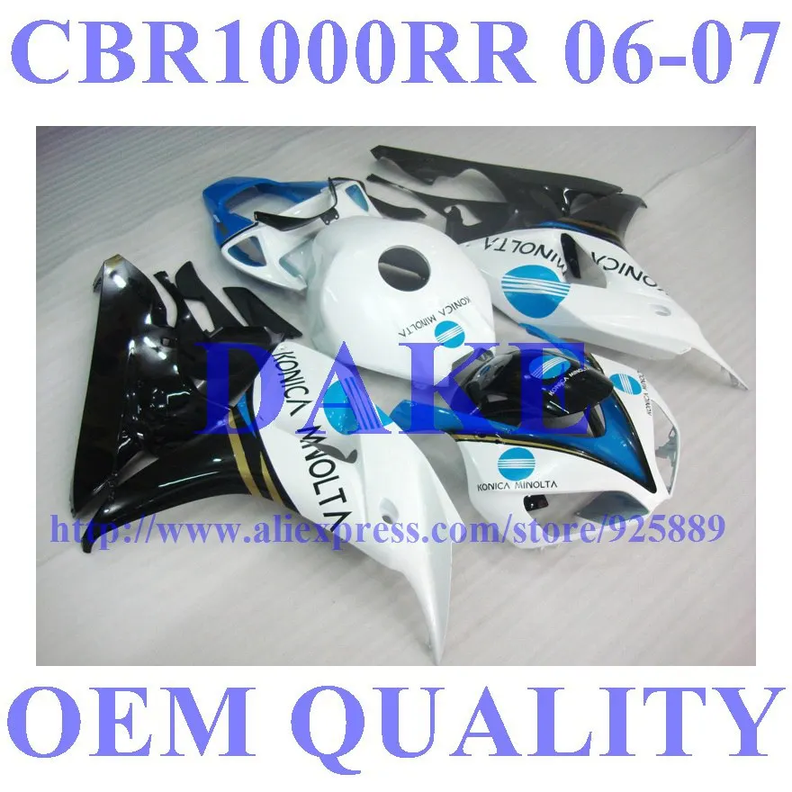

Injection mold fairings for CBR1000 06 07 CBR1000 RR 2006 2007 CBR1000RR 06-07 fairing kit blue white black #ST6G1