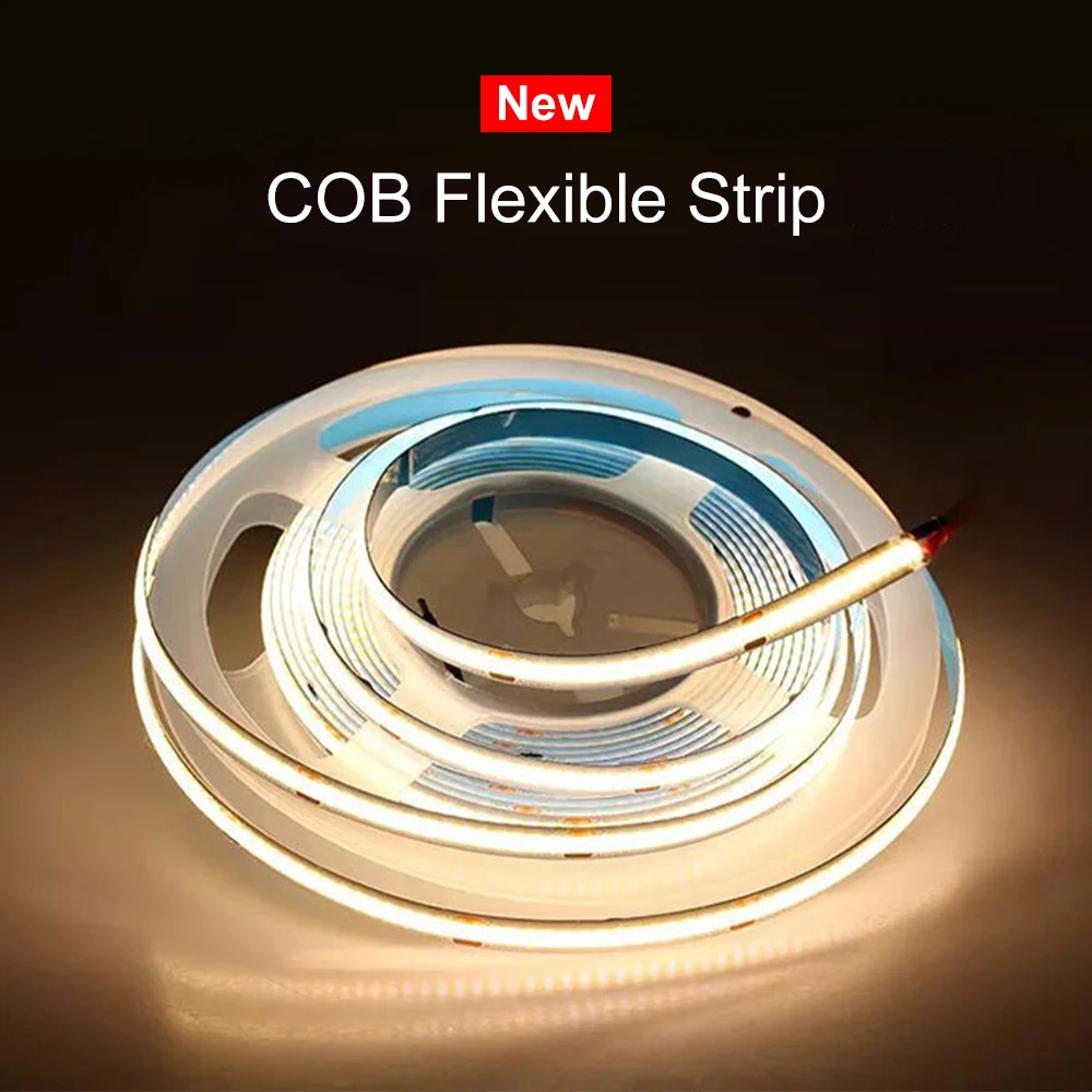 

VIPMOON LED Strip Light Interface High-Density Flexible LED Decoration Lights 12V 320LEDs COB Light Strip For Cabinets Lighting