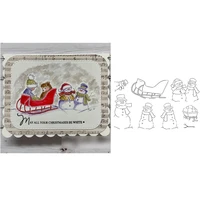 christmas snowman sled pattern clear stamps for diy making watercolor painting card scrapbooking no metal cutting dies 2021 new