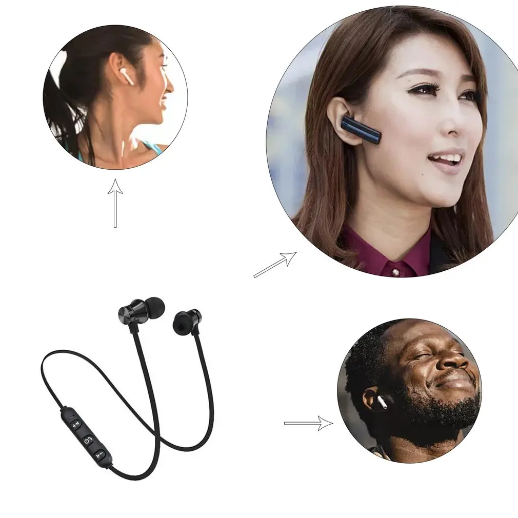 Новинка беспроводные наушники с магнитной застежкой на шею спортивные