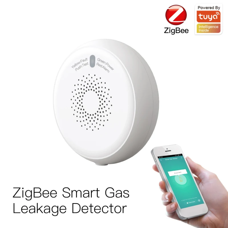 

Tuya ZigBee Smoke Detector High Sensitive Gas Leakage Sensor Home Security Warning Alarm Combustible Detector App Remote Control