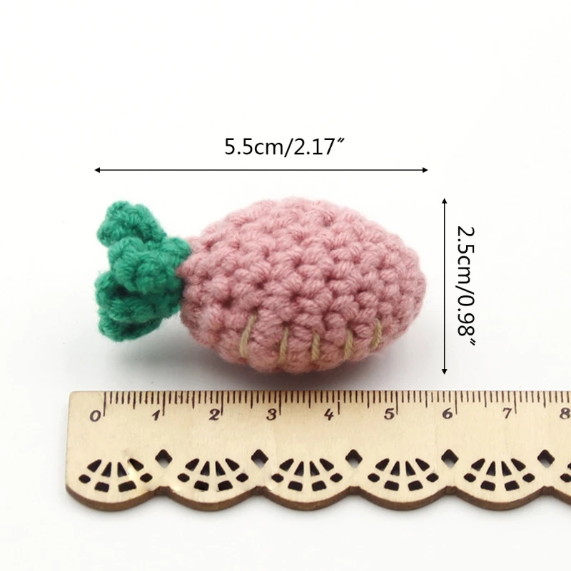 

Handmade Crochet Carrot Knitting Wool Beads DIY Baby Pacifier Chain Accessories Infant Newborns Teether Toy Gifts