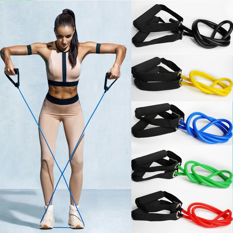 

5 Levels Fitness Rubber Bands Latex Yoga Pull Rope with Handles Resistance Bands Women Elastic Bands for Sports Fitness Band