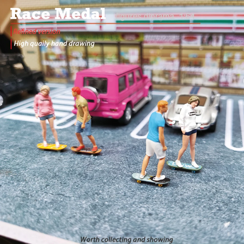 Racemedal масштаб 1/64 миниатюрная модель уличного парка с 3D принтом серия скейтбордов